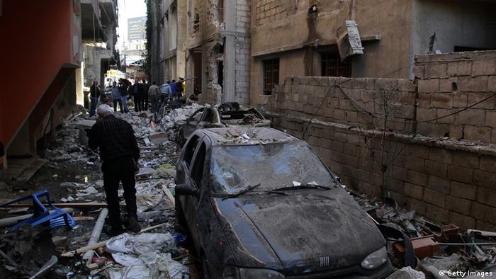 ویرانه‌های جنگ داخلی در دمشق پایتخت سوریه